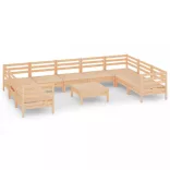 10 részes tömör fenyőfa kerti ülőgarnitúra