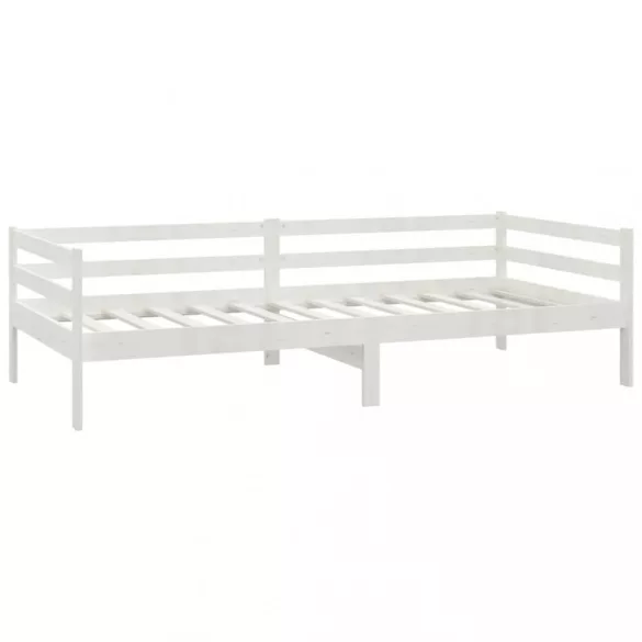 fehér tömör fenyőfa dívány matraccal 90 x 200 cm