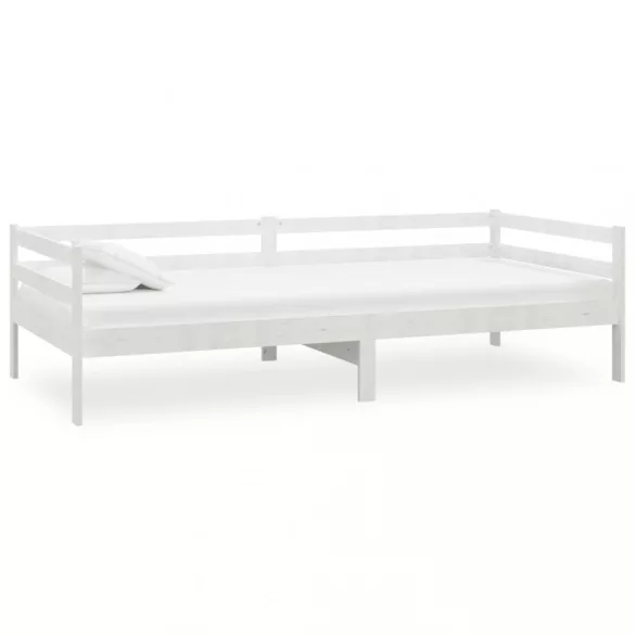 fehér tömör fenyőfa dívány matraccal 90 x 200 cm