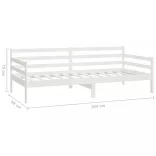 fehér tömör fenyőfa dívány matraccal 90 x 200 cm