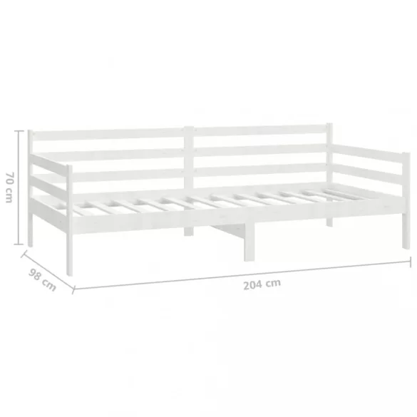 fehér tömör fenyőfa dívány matraccal 90 x 200 cm