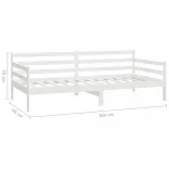 fehér tömör fenyőfa dívány matraccal 90 x 200 cm