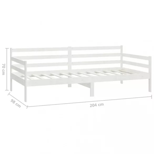 fehér tömör fenyőfa dívány matraccal 90 x 200 cm