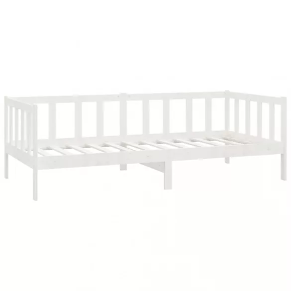 fehér tömör fenyőfa dívány matraccal 90 x 200 cm