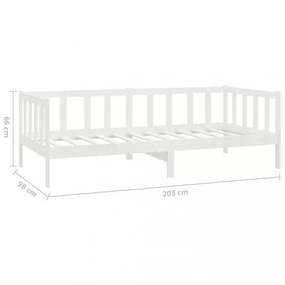 fehér tömör fenyőfa dívány matraccal 90 x 200 cm