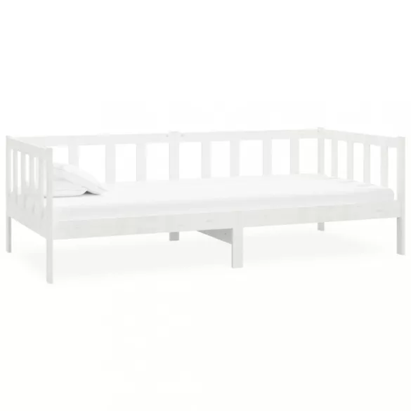 fehér tömör fenyőfa dívány matraccal 90 x 200 cm