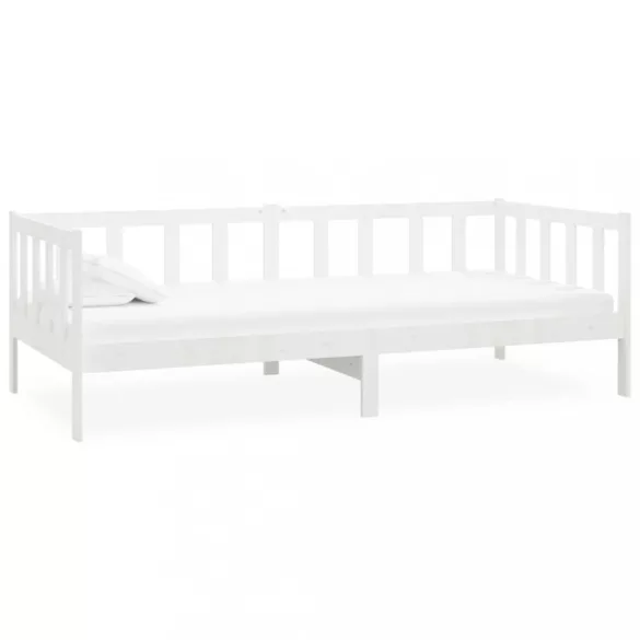 fehér tömör fenyőfa dívány matraccal 90 x 200 cm