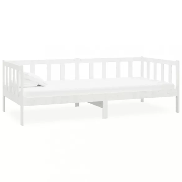 fehér tömör fenyőfa dívány matraccal 90 x 200 cm