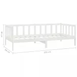 fehér tömör fenyőfa dívány matraccal 90 x 200 cm