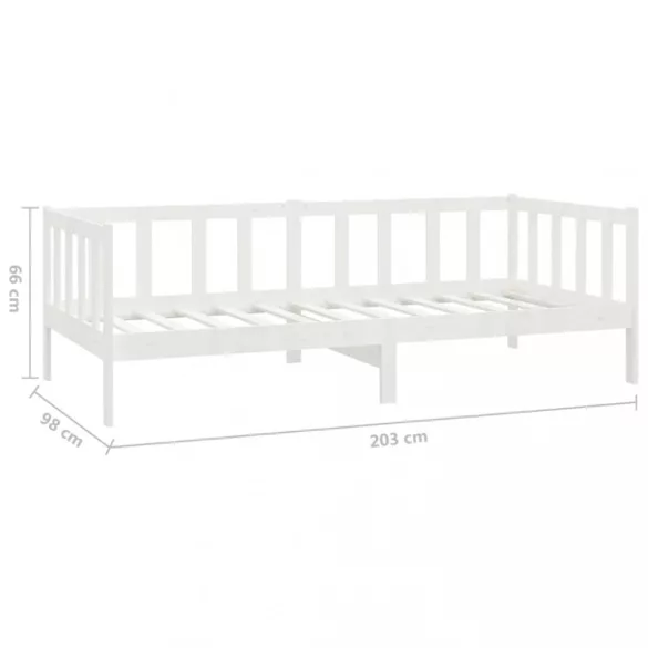 fehér tömör fenyőfa dívány matraccal 90 x 200 cm