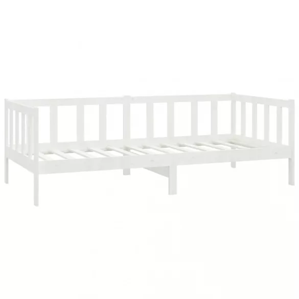 fehér tömör fenyőfa dívány matraccal 90 x 200 cm