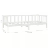 fehér tömör fenyőfa dívány matraccal 90 x 200 cm