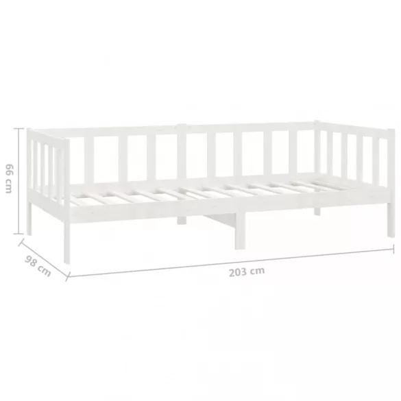 fehér tömör fenyőfa dívány matraccal 90 x 200 cm