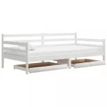 fehér tömör fenyőfa dívány fiókokkal 90 x 200 cm