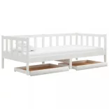 fehér tömör fenyőfa dívány fiókokkal 90 x 200 cm
