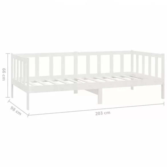 fehér tömör fenyőfa dívány fiókokkal 90 x 200 cm