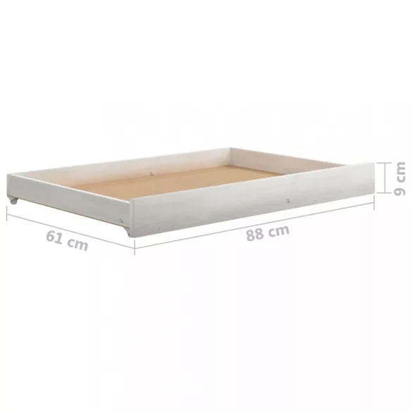 fehér tömör fenyőfa kihúzható kanapéágy 2 x (90 x 200) cm