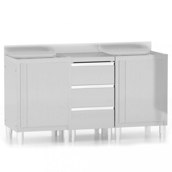 3 db rozsdamentes acél konyhaszekrény