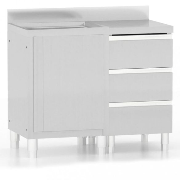 2 db rozsdamentes acél konyhaszekrény