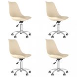 4 db krémszínű szövet forgó étkezőszék