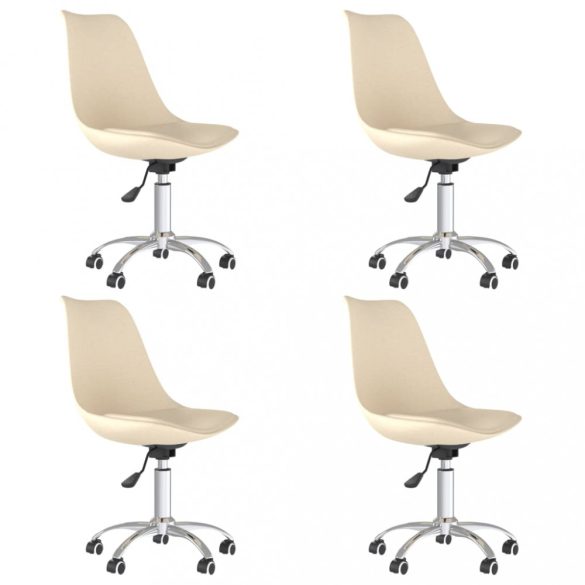 4 db krémszínű szövet forgó étkezőszék