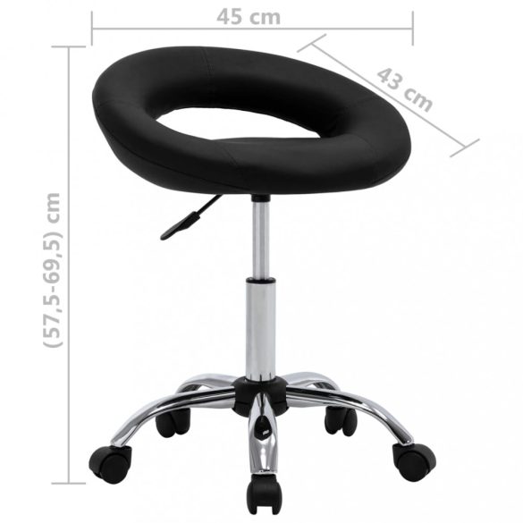 fekete műbőr forgó étkezőszék