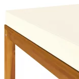 10 részes tömör akácfa kerti ülőgarnitúra krémszínű párnával