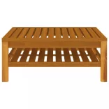 7 részes tömör akácfa kerti ülőgarnitúra krémszínű párnával