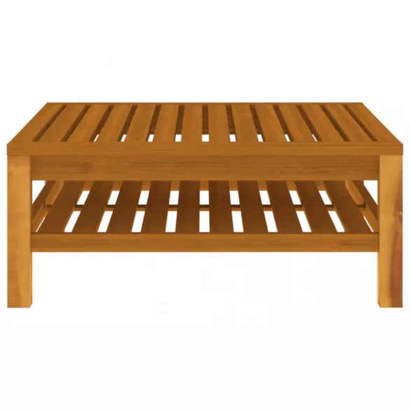 7 részes tömör akácfa kerti ülőgarnitúra krémszínű párnával