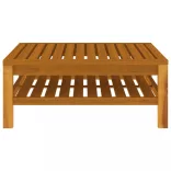 7 részes tömör akácfa kerti ülőgarnitúra krémszínű párnával