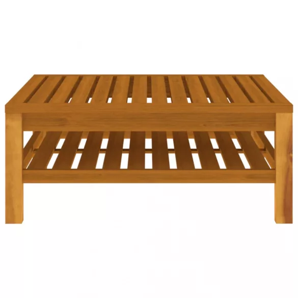 7 részes tömör akácfa kerti ülőgarnitúra krémszínű párnával