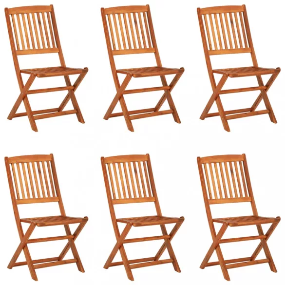 7 részes tömör akácfa kerti étkezőgarnitúra 180 x 90 x 75 cm