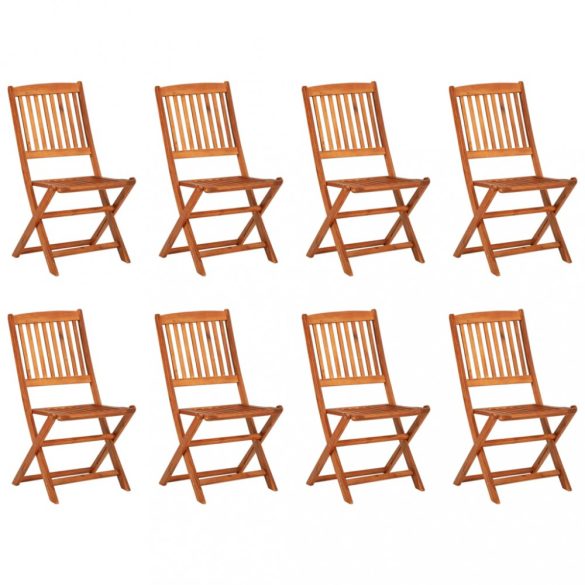 9 részes tömör akácfa kerti étkezőgarnitúra 180 x 90 x 75 cm