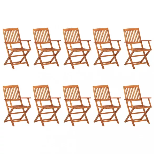 11 részes tömör akácfa kerti étkezőgarnitúra 220x90x75 cm