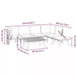 7 részes tömör akácfa kerti ülőgarnitúra párnákkal