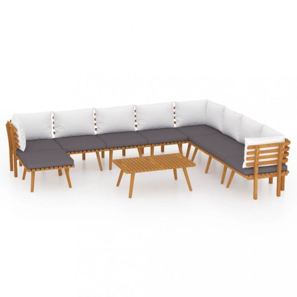 9 részes tömör akácfa kerti ülőgarnitúra párnákkal