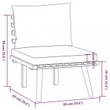 9 részes tömör akácfa kerti ülőgarnitúra párnákkal