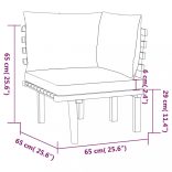 9 részes tömör akácfa kerti ülőgarnitúra párnákkal