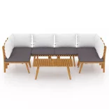 7 részes tömör akácfa kerti ülőgarnitúra párnákkal