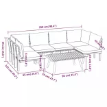 7 részes tömör akácfa kerti ülőgarnitúra párnákkal