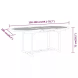 7 részes tömör eukaliptuszfa kerti étkezőgarnitúra