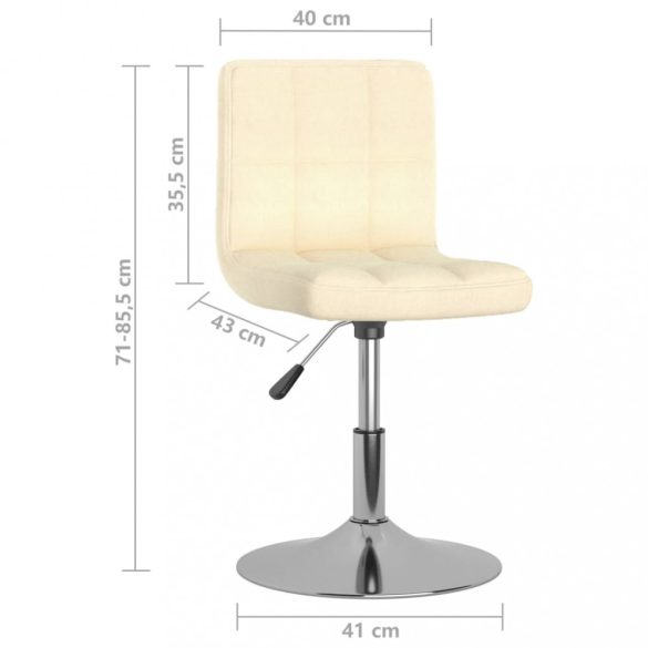 6 db krémszínű szövetborítású forgó étkezőszék