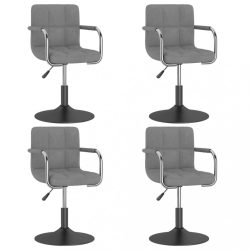 4 db világosszürke bársony forgó étkezőszék