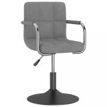 4 db világosszürke bársony forgó étkezőszék