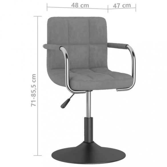 4 db világosszürke bársony forgó étkezőszék