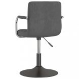 6 db sötétszürke bársony forgó étkezőszék