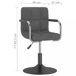 6 db sötétszürke bársony forgó étkezőszék