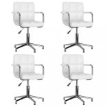 4 db fehér forgó műbőr étkezőszék