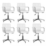 6 db fehér forgó műbőr étkezőszék
