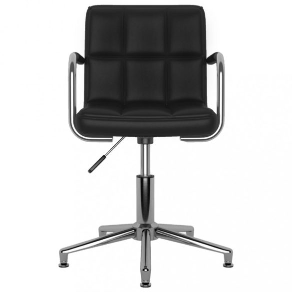 6 db fekete műbőr forgó étkezőszék